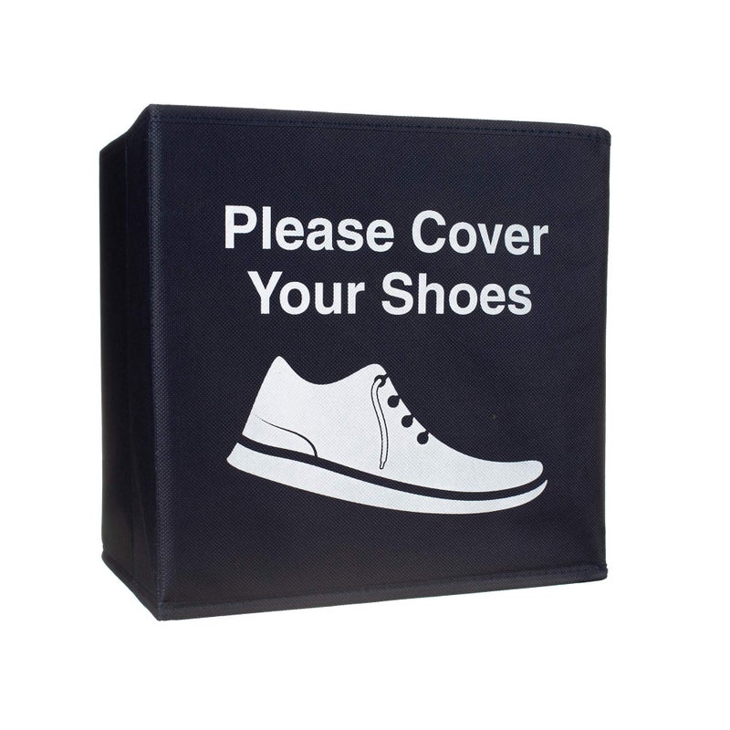 Yolju 2 Pack Shoe Cover Boxes for Realtor, Home, Office. Blue and Red Foldable Boxes Come as a Set with Please Cover Your Shoes and Used Shoe Covers Sign for Disposable Booties - Image 3